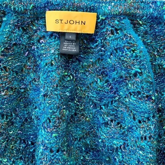 ST. JOHN LADIES COLORFUL MINGLED WOOL BLEND CARDIGAN SWEATER NWOT S - Picture 2 of 10